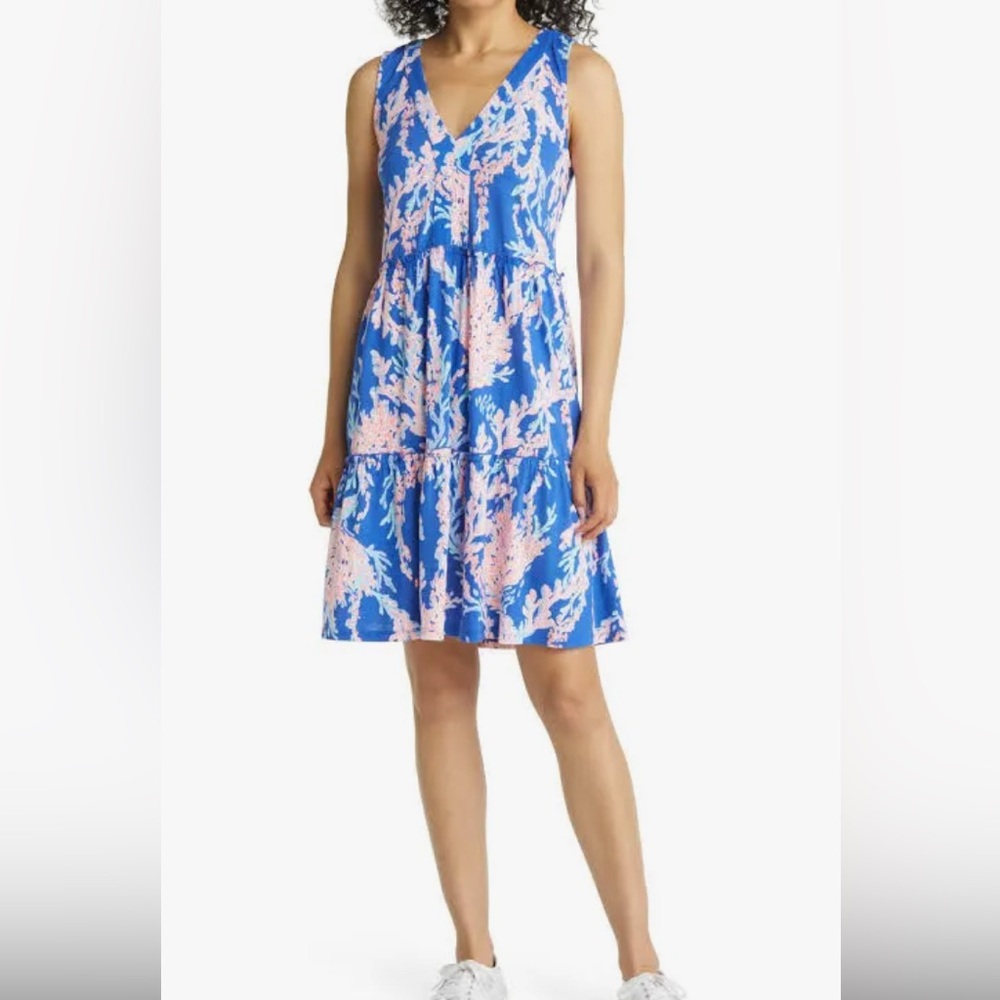 LILLY PULITZER Lorina V-Neck Dress SWIM ON OVER size L